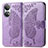 Coque Portefeuille Papillon Livre Cuir Etui Clapet pour Huawei Honor X7 Violet Clair