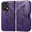 Coque Portefeuille Papillon Livre Cuir Etui Clapet pour Huawei Honor X7a Violet