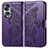 Coque Portefeuille Papillon Livre Cuir Etui Clapet pour Huawei Honor X7b Violet