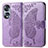 Coque Portefeuille Papillon Livre Cuir Etui Clapet pour Huawei Honor X7b Violet Clair