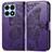 Coque Portefeuille Papillon Livre Cuir Etui Clapet pour Huawei Honor X8a 4G Violet