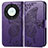 Coque Portefeuille Papillon Livre Cuir Etui Clapet pour Huawei Honor X9a 5G Violet