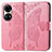 Coque Portefeuille Papillon Livre Cuir Etui Clapet pour Huawei P50 Pro Rose Rouge