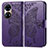 Coque Portefeuille Papillon Livre Cuir Etui Clapet pour Huawei P50 Pro Violet