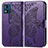 Coque Portefeuille Papillon Livre Cuir Etui Clapet pour Motorola Moto E13 Violet