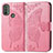 Coque Portefeuille Papillon Livre Cuir Etui Clapet pour Motorola Moto E20 Rose Rouge