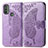 Coque Portefeuille Papillon Livre Cuir Etui Clapet pour Motorola Moto E20 Violet Clair