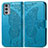 Coque Portefeuille Papillon Livre Cuir Etui Clapet pour Motorola Moto Edge 20 5G Bleu