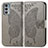 Coque Portefeuille Papillon Livre Cuir Etui Clapet pour Motorola Moto Edge 20 5G Gris