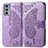 Coque Portefeuille Papillon Livre Cuir Etui Clapet pour Motorola Moto Edge 20 5G Violet Clair