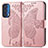 Coque Portefeuille Papillon Livre Cuir Etui Clapet pour Motorola Moto Edge (2021) 5G Rose