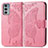 Coque Portefeuille Papillon Livre Cuir Etui Clapet pour Motorola Moto Edge Lite 5G Rose Rouge