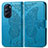 Coque Portefeuille Papillon Livre Cuir Etui Clapet pour Motorola Moto Edge Plus (2022) 5G Bleu