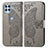 Coque Portefeuille Papillon Livre Cuir Etui Clapet pour Motorola Moto Edge S 5G Gris