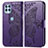 Coque Portefeuille Papillon Livre Cuir Etui Clapet pour Motorola Moto Edge S 5G Violet