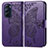 Coque Portefeuille Papillon Livre Cuir Etui Clapet pour Motorola Moto Edge X30 5G Violet