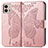 Coque Portefeuille Papillon Livre Cuir Etui Clapet pour Motorola Moto G Stylus (2023) 4G Or Rose