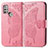 Coque Portefeuille Papillon Livre Cuir Etui Clapet pour Motorola Moto G10 Power Rose Rouge