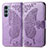 Coque Portefeuille Papillon Livre Cuir Etui Clapet pour Motorola Moto G200 5G Violet Clair