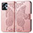 Coque Portefeuille Papillon Livre Cuir Etui Clapet pour Motorola Moto G23 Or Rose