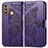 Coque Portefeuille Papillon Livre Cuir Etui Clapet pour Motorola Moto G40 Fusion Violet