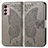 Coque Portefeuille Papillon Livre Cuir Etui Clapet pour Motorola Moto G42 Gris