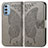 Coque Portefeuille Papillon Livre Cuir Etui Clapet pour Motorola Moto G51 5G Gris