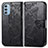 Coque Portefeuille Papillon Livre Cuir Etui Clapet pour Motorola Moto G51 5G Noir