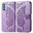 Coque Portefeuille Papillon Livre Cuir Etui Clapet pour Motorola Moto G51 5G Violet Clair