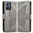 Coque Portefeuille Papillon Livre Cuir Etui Clapet pour Motorola Moto G54 5G Gris