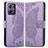 Coque Portefeuille Papillon Livre Cuir Etui Clapet pour Motorola Moto G54 5G Violet Clair