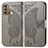 Coque Portefeuille Papillon Livre Cuir Etui Clapet pour Motorola Moto G60 Gris