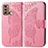 Coque Portefeuille Papillon Livre Cuir Etui Clapet pour Motorola Moto G60 Rose Rouge