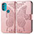 Coque Portefeuille Papillon Livre Cuir Etui Clapet pour Motorola Moto G71 5G Rose