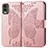 Coque Portefeuille Papillon Livre Cuir Etui Clapet pour Nokia C210 Or Rose