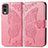 Coque Portefeuille Papillon Livre Cuir Etui Clapet pour Nokia C210 Rose Rouge