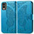 Coque Portefeuille Papillon Livre Cuir Etui Clapet pour Nokia C32 Bleu