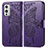 Coque Portefeuille Papillon Livre Cuir Etui Clapet pour OnePlus 9 5G Violet