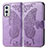 Coque Portefeuille Papillon Livre Cuir Etui Clapet pour OnePlus 9 5G Violet Clair