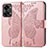 Coque Portefeuille Papillon Livre Cuir Etui Clapet pour OnePlus Nord 2T 5G Or Rose