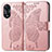 Coque Portefeuille Papillon Livre Cuir Etui Clapet pour Oppo A18 Or Rose