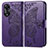 Coque Portefeuille Papillon Livre Cuir Etui Clapet pour Oppo A18 Violet