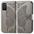 Coque Portefeuille Papillon Livre Cuir Etui Clapet pour Oppo A55S 5G Gris