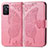 Coque Portefeuille Papillon Livre Cuir Etui Clapet pour Oppo A55S 5G Rose Rouge