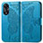 Coque Portefeuille Papillon Livre Cuir Etui Clapet pour Oppo A58 4G Bleu