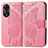 Coque Portefeuille Papillon Livre Cuir Etui Clapet pour Oppo A58 4G Rose Rouge