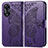 Coque Portefeuille Papillon Livre Cuir Etui Clapet pour Oppo A58 4G Violet
