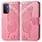 Coque Portefeuille Papillon Livre Cuir Etui Clapet pour Oppo A74 5G Rose Rouge