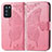 Coque Portefeuille Papillon Livre Cuir Etui Clapet pour Oppo Reno6 Pro 5G India Rose Rouge