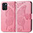 Coque Portefeuille Papillon Livre Cuir Etui Clapet pour Oppo Reno6 Z 5G Rose Rouge